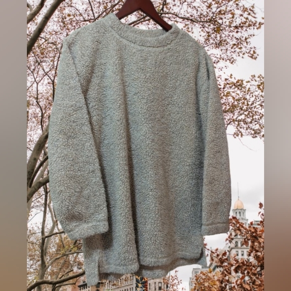 Woolrich Light Gray Oatmeal Women's Crew Neck Fleece Sweater Sweatshirt - Picture 4 of 4